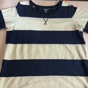 Striped Navy and White Long Sleeve Shirt